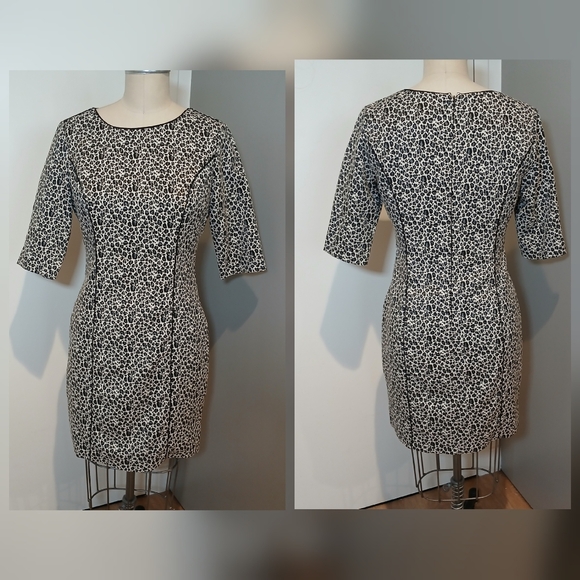 Banana Republic Dresses & Skirts - Banana Republic Black, White, And Grey Cheetah Print Dress Size 8
